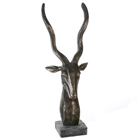 Eine Kopf einer Antilope auf einem Sockel